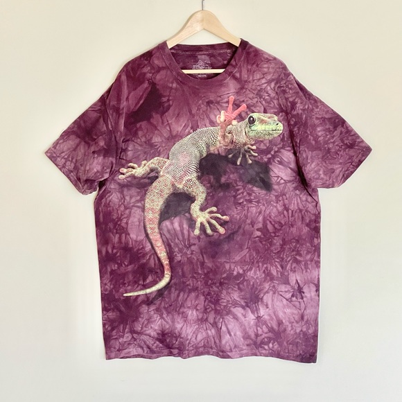 The Mountain 3D Gecko Peace Out Purple Tie Dyed T Shirt Adult size 2XL - Picture 2 of 7